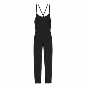 NWT VICTORIA'S SECRET BLACK UNITARD CRISS CROSS BACK BODYSUIT M